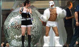 Revellers at the Mardi Gras