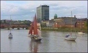Boats in river protest