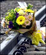 Flowers for crash victims