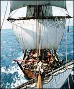 Replica of Captain Cook's ship, Endeavour