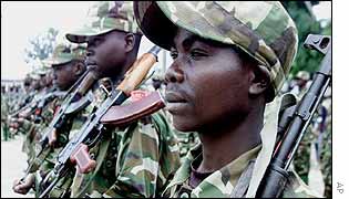 Rwandan-backed RCD rebel soldiers in DR Congo