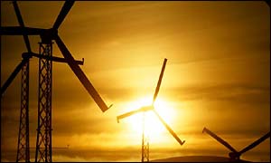 Wind turbines, California