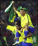 Ronaldo celebrates Brazil's World Cup triumph