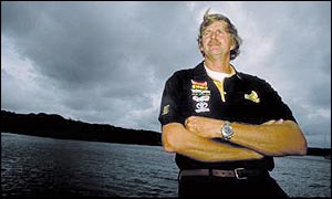 Sir Peter Blake pictured before his successful defence of the America's Cup in 2000 