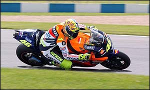 Valentino Rossi in action
