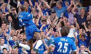 Chelsea open the scoring after just three minutes through William Gallas