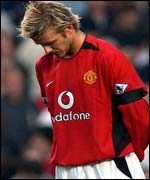 Manchester United's David Beckham during the minute's silence