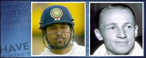 Sachin Tendulkar (left) has passed Sir Donald Bradman's record