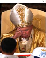 The Pope celebrates Mass outside Krakow, Poland, on 19 August