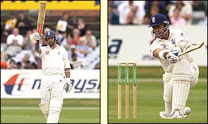 Nasser Hussain (left) and Alec Stewart get stuck in at Headingley