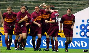 Motherwell celebrate their early goal