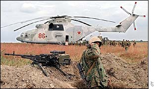 Russian Mi-26 helicopter troop carrier similar to one which crashed in Chechnya 