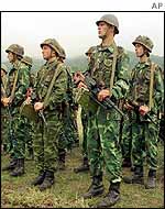 Georgian troops in the Pankisi Gorge