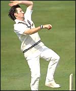 Kevin Shine winds up to bowl