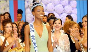 Agbani Darego of Nigeria is crowned Miss World last year in South Africa.