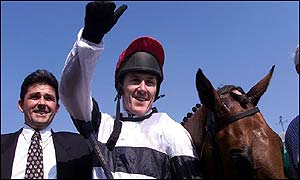 Agent Dave Roberts with Tony McCoy after his 1,700th career win