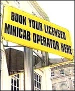 Minicab sign