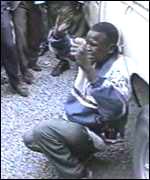 A suspect being lynched in Nairobi 