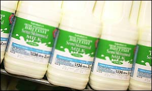 Milk at supermarket