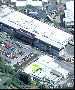 An aerial view of an S & A Food factory