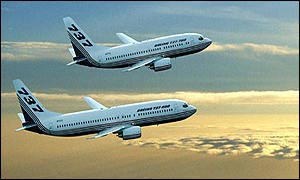 Boeing aircraft in flight