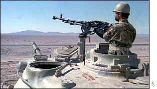 Iranian tank in Zabol region, near Afghan border