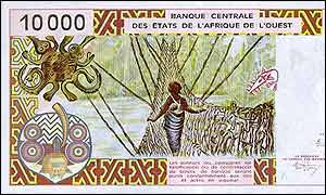 10 000 CFA bank note