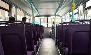 Interior of Leicestershire bus