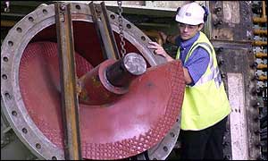 One of two tunnel boring machines