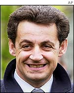 French interior minister Nicholas Sarkozy