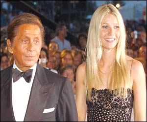 US actress Gwyneth Paltrow (L) poses with Italian fashion designer Valentino (AP)