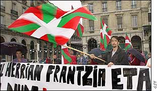 Batasuna supporters with flags
