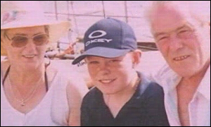 David Matthews, with grandparents Ann and Andrew