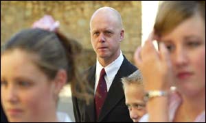 Kevin Wells, father of Holly, arriving at Ely Cathedral 