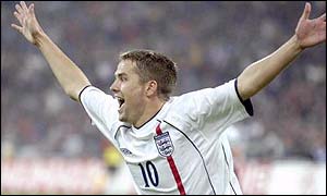 Michael Owen scored a devastating hat-trick against Germany