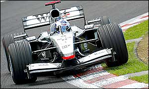 A disappointing session for Scotland's David Coulthard sees him six tenths behind McLaren team mate Kimi Raikkonen in sixth place