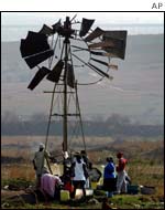 Broken wind generator in Zevenfontein, South Africa