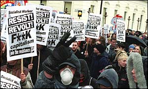 Anti-capitalist demonstration in London, May 2001