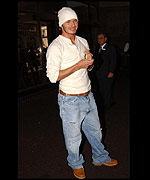 David Beckham outside Portland Hospital