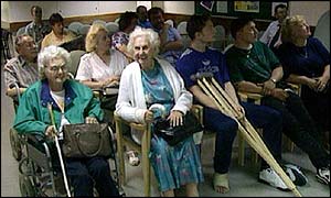 People waiting to be seen in casualty