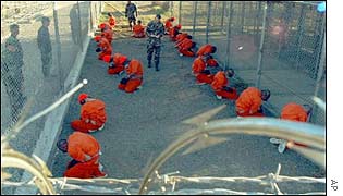 Prisoners shortly after their arrival at Guantanamo 