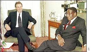 Tony Blair and Robert Mugabe in 1997