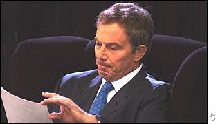 Tony Blair in Johannesburg at the world summit