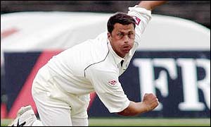 Darren Gough in action during a rare outing for Yorkshire this season