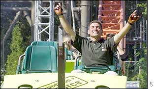 Richard Rodriguez finishes his marathon ride