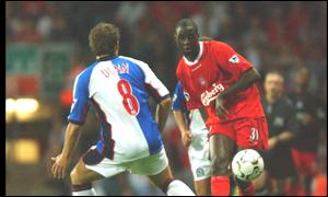 Traore in action for Liverpool against Blackburn Rovers