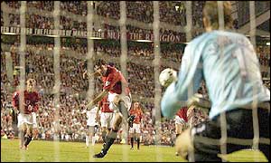 Van Nistelrooy scored his first goal of the season against Middlesbrough