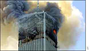 North Tower burns 11 September