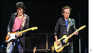 Guitarists Ron Wood and Keith Richards
