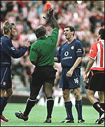 Rennie eventually showed Keane red card